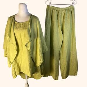 Bryn walker 3 piece linen set Lagenlook oversized quiet luxury comfort sz s/m/l